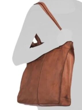 Harbour 2Nd Large ALL Leather Convertible Backpack Tote Travel Laptop Cognac  